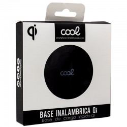 Base Carga Smartphones Inalámbrico Qi Universal COOL (Carga Rápida) Preto