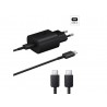 Kit Base Carregador Type C Fastcharge 25W 3A + Cabo Carga Type C To Type C Fastcharger Preto