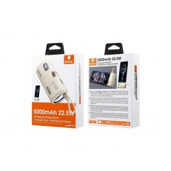 Mini Powerbank Castanha WEKOME WP-19 de 5000mAh com CARGA RÁPIDA 22.5W