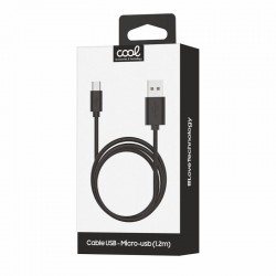 Cabo USB a micro USB 2.4A 1.2mts preto