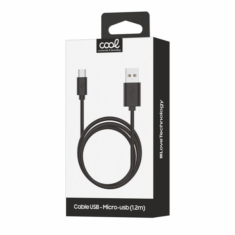 Cabo USB a micro USB 2.4A 1.2mts preto Cabo USB a micro USB 2.4A 1.2mts preto