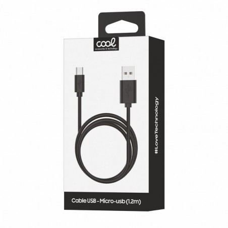 Cabo USB a micro USB 2.4A 1.2mts preto