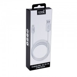 Cabo USB COOL USB a Lightning para iPhone / iPad (3 metros) Branco
