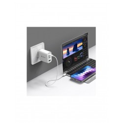 Carregador GaN Devia Extreme PD 65W 2x Tipo C + 1x USB