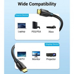 Cabo HDMI 2.1 8K Vention AANBF/ HDMI Macho - HDMI Macho/ 1m/ Preto
