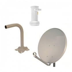 Kit Antena Parabólica 60cm Ferro + Suporte Parede + LNB amiko 4K