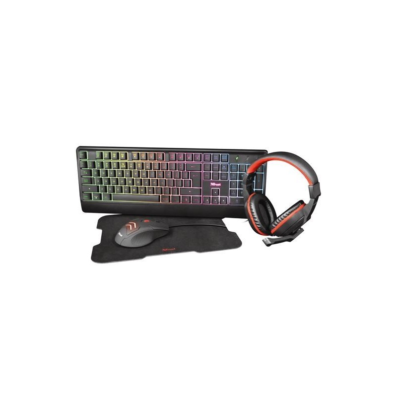 Conjunto Gaming Trust Ziva - Teclado + Rato + Tapete + Headset