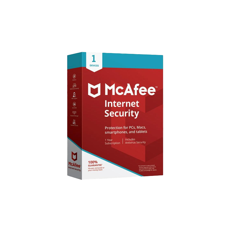 McAfee Internet Security | 1 Dispositivo | 1 Ano | GLOBAL