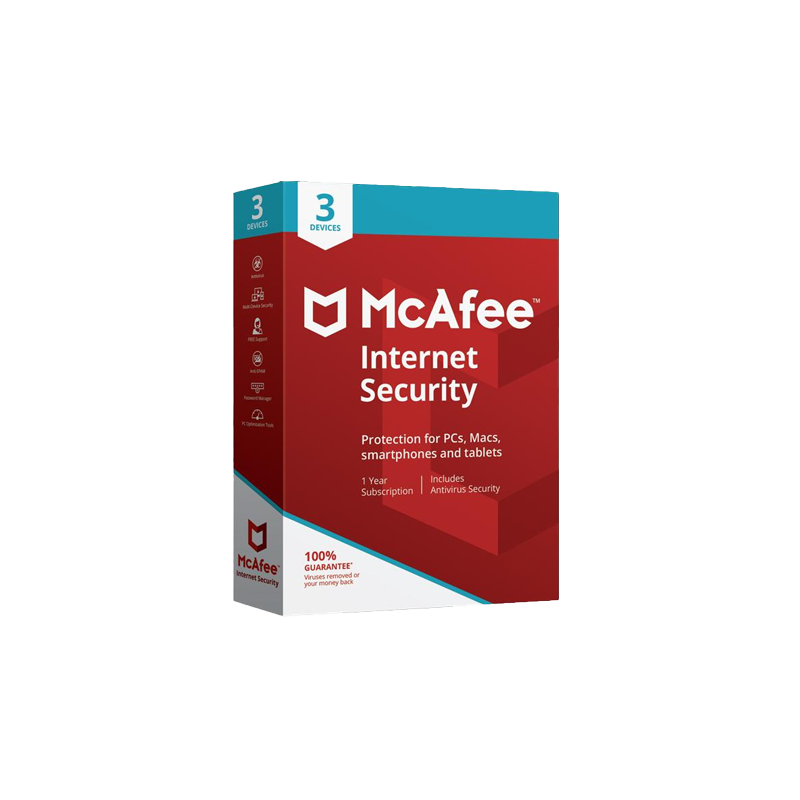 McAfee Internet Security | 3 Dispositivos | 1 Ano | GLOBAL
