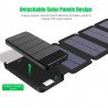 Power Bank Bateria Solar Externa Universal10.000 mAh com 4 Painéis Solares  Preto