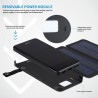 Power Bank Bateria Solar Externa Universal10.000 mAh com 4 Painéis Solares  Preto