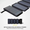 Power Bank Bateria Solar Externa Universal10.000 mAh com 4 Painéis Solares  Preto