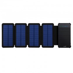 Power Bank Bateria Solar Externa Universal10.000 mAh com 4 Painéis Solares  Preto