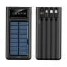 Bateria Externa Universal Power Bank 10.000 mAh + Painel Solar  (4 Conexões ) Preto