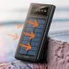 Bateria Externa Universal Power Bank 10.000 mAh + Painel Solar  (4 Conexões ) Preto
