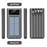 Bateria Externa Universal Power Bank 10.000 mAh + Painel Solar  (4 Conexões ) Preto